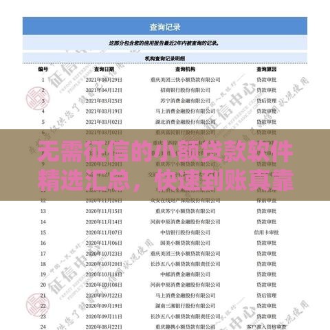 无需征信的小额贷款软件精选汇总，快速到账真靠谱！