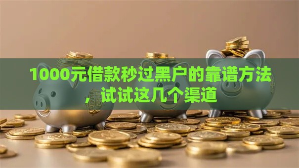 1000元借款秒过黑户的靠谱方法，试试这几个渠道