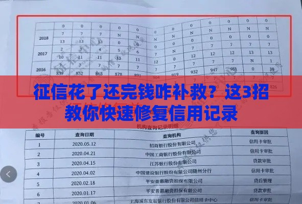 征信花了还完钱咋补救？这3招教你快速修复信用记录