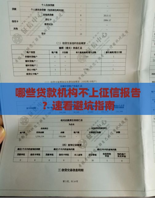 哪些贷款机构不上征信报告？速看避坑指南
