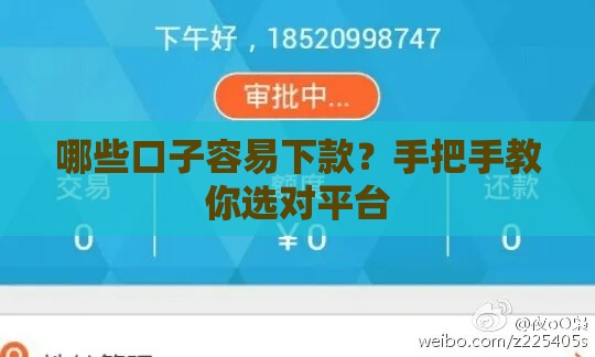 哪些口子容易下款？手把手教你选对平台