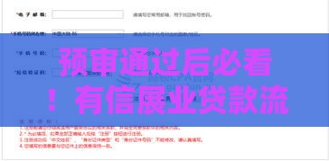 预审通过后必看！有信展业贷款流程解析，这几点别忽略