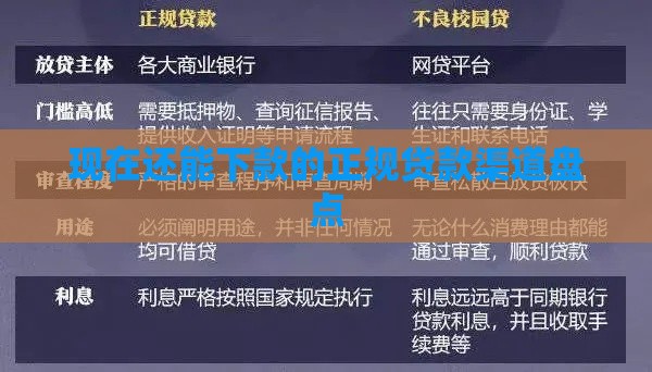 现在还能下款的正规贷款渠道盘点