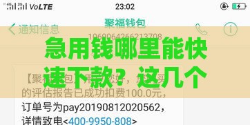 急用钱哪里能快速下款？这几个靠谱渠道别错过！