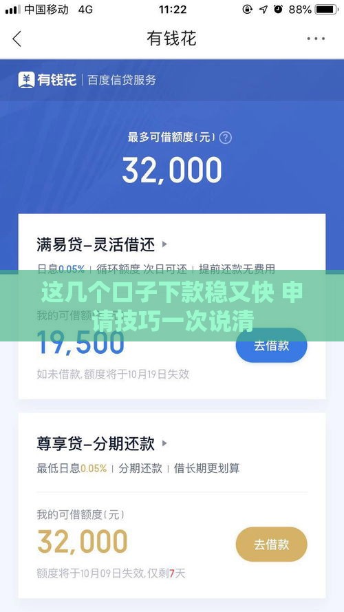这几个口子下款稳又快 申请技巧一次说清