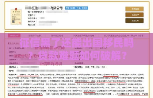征信黑了还能出国移民吗？贷款难题如何破解？
