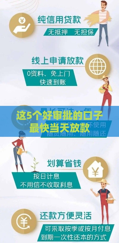 这5个好审批的口子最快当天放款