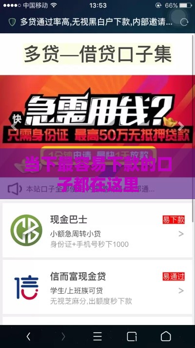 当下最容易下款的口子都在这里