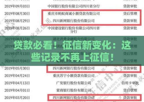 贷款必看！征信新变化：这些记录不再上征信！