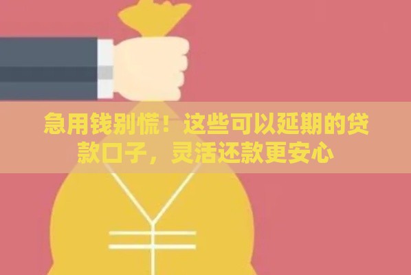 急用钱别慌！这些可以延期的贷款口子，灵活还款更安心