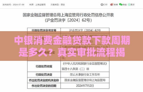 中银消费金融贷款下款周期是多久？真实审批流程揭秘