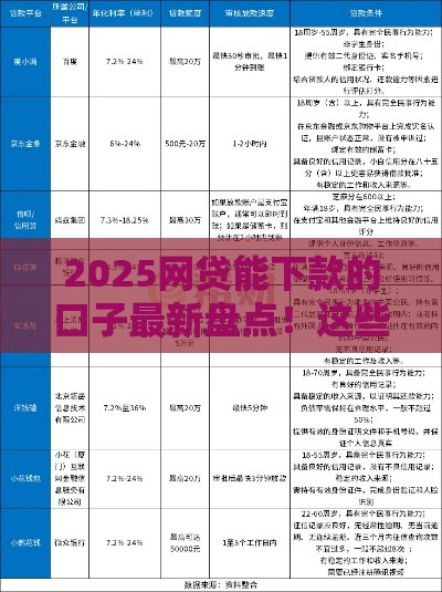 2025网贷能下款的口子最新盘点！这些平台还能用