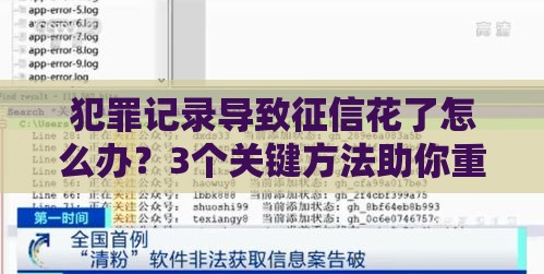 犯罪记录导致征信花了怎么办？3个关键方法助你重新申请贷款