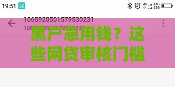 黑户急用钱？这些网贷审核门槛更低！