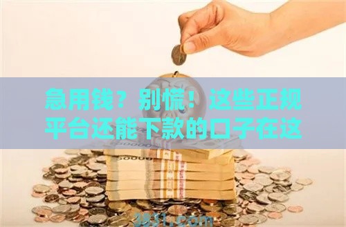 急用钱？别慌！这些正规平台还能下款的口子在这
