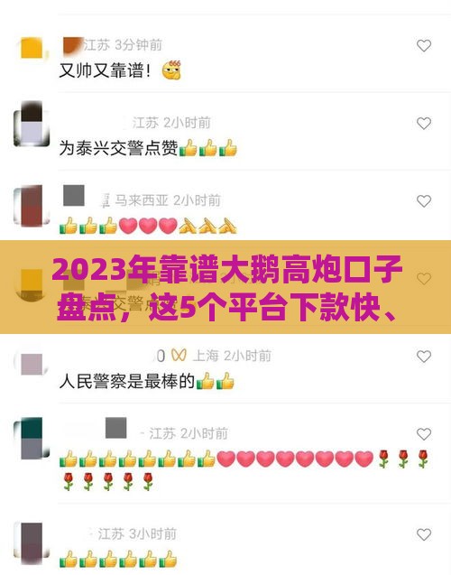 2023年靠谱大鹅高炮口子盘点，这5个平台下款快、审核松