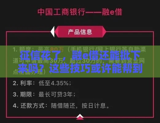 征信花了，融e借还能批下来吗？这些技巧或许能帮到你！