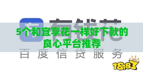 5个和宜享花一样好下款的良心平台推荐
