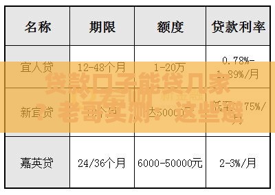贷款口子能贷几家？老哥实测：这些避坑细节必须懂