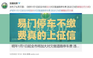 易门停车不缴费真的上征信？车主必看贷款影响