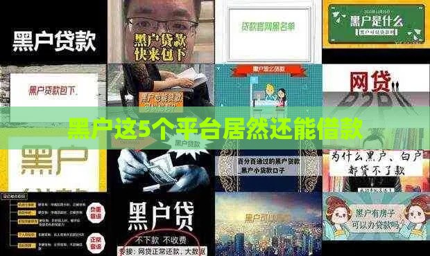 黑户这5个平台居然还能借款