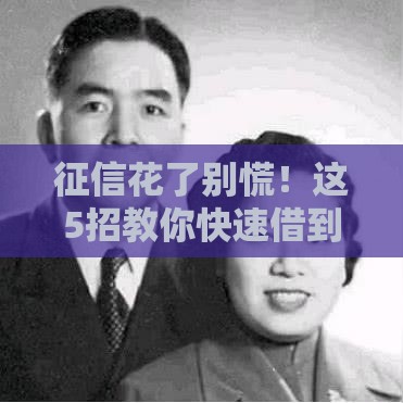 征信花了别慌！这5招教你快速借到钱，总有一招适合你