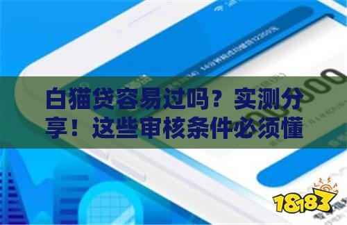 白猫贷容易过吗？实测分享！这些审核条件必须懂