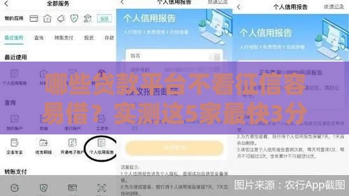 哪些贷款平台不看征信容易借？实测这5家最快3分钟到账