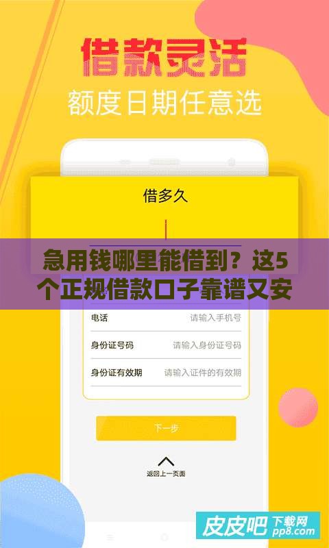 急用钱哪里能借到？这5个正规借款口子靠谱又安全！