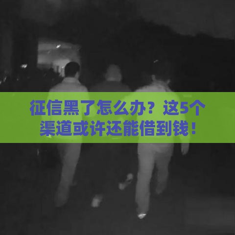 征信黑了怎么办？这5个渠道或许还能借到钱！