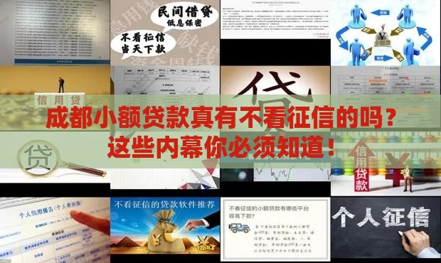 成都小额贷款真有不看征信的吗？这些内幕你必须知道！