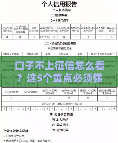 口子不上征信怎么看？这5个重点必须懂，别再被坑了！