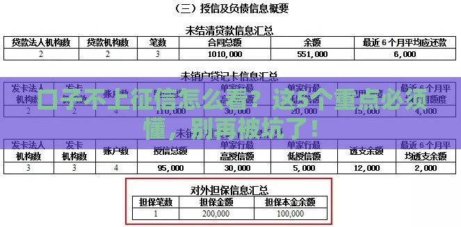 口子不上征信怎么看？这5个重点必须懂，别再被坑了！