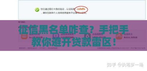 征信黑名单咋查？手把手教你避开贷款雷区！