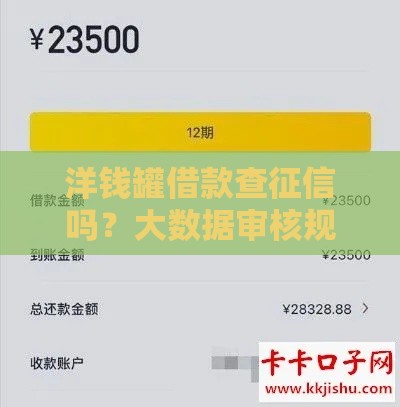 洋钱罐借款查征信吗？大数据审核规则全解析