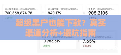 超级黑户也能下款？真实渠道分析+避坑指南