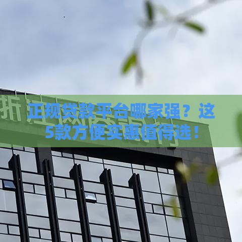 正规贷款平台哪家强？这5款方便实惠值得选！