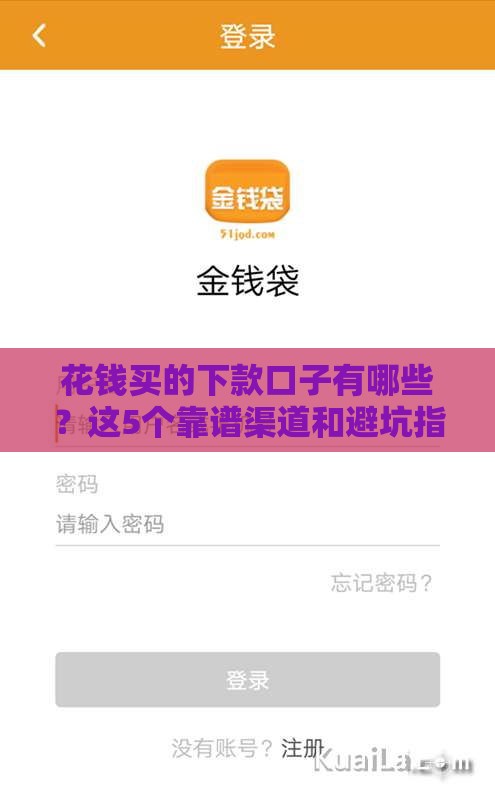 花钱买的下款口子有哪些？这5个靠谱渠道和避坑指南必须收藏！
