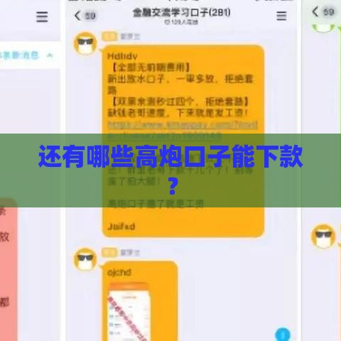 还有哪些高炮口子能下款? 还有哪些高炮口子能下款?