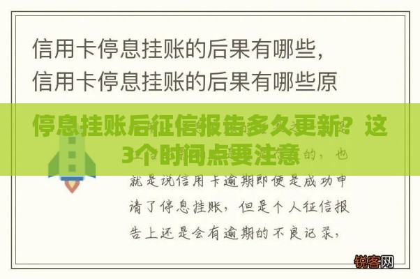 停息挂账后征信报告多久更新？这3个时间点要注意