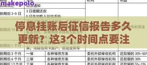 停息挂账后征信报告多久更新？这3个时间点要注意