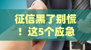 征信黑了别慌！这5个应急借钱渠道你一定要知道