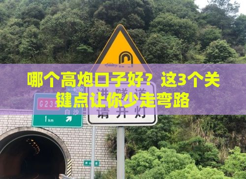 哪个高炮口子好？这3个关键点让你少走弯路