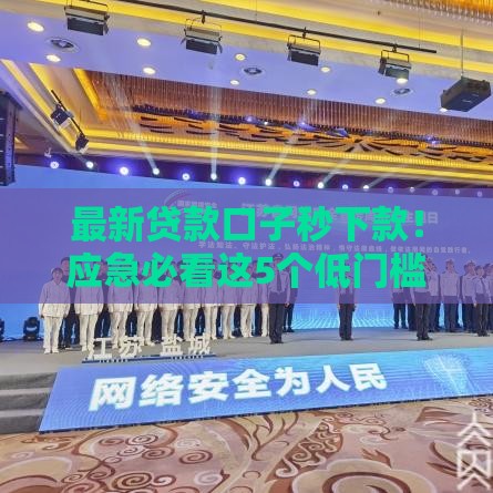 最新贷款口子秒下款！应急必看这5个低门槛渠道