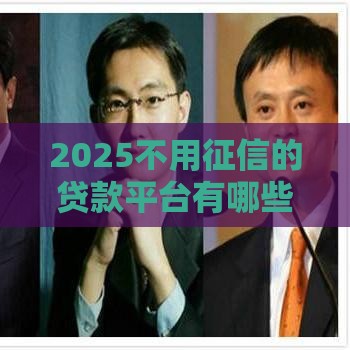 2025不用征信的贷款平台有哪些？这5个秒到账渠道太靠谱了！