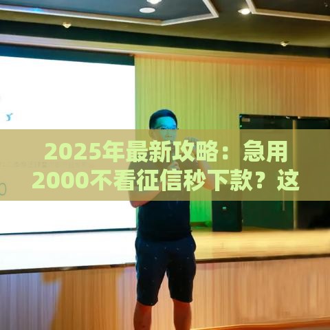 2025年最新攻略：急用2000不看征信秒下款？这几点必须知道！