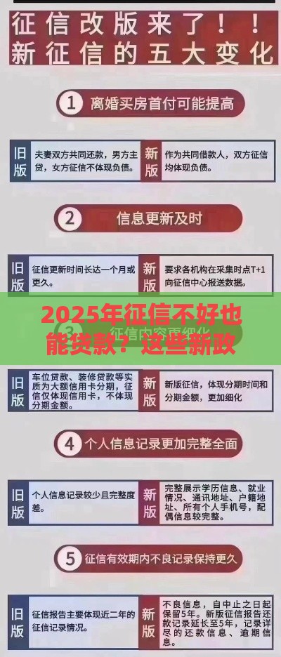 2025年征信不好也能贷款?这些新政策或许能帮到你! 2025年征信不好也能贷款?这些新政策或许能帮到你!