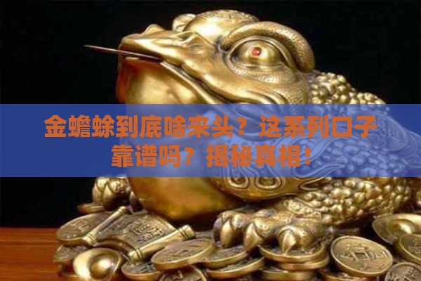 金蟾蜍到底啥来头？这系列口子靠谱吗？揭秘真相！