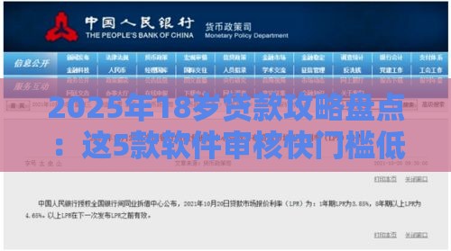 2025年18岁贷款攻略盘点：这5款软件审核快门槛低