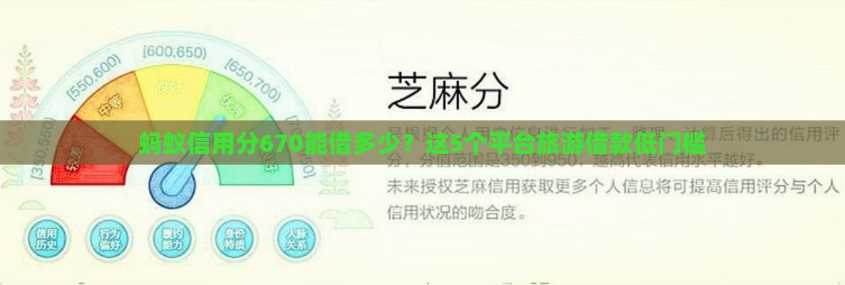 蚂蚁信用分670能借多少？这5个平台旅游借款低门槛